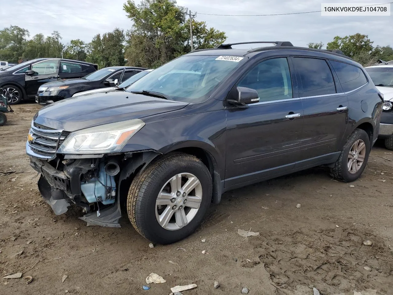 2014 Chevrolet Traverse Lt VIN: 1GNKVGKD9EJ104708 Lot: 72402634