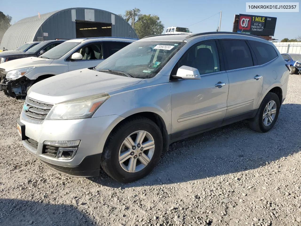 2014 Chevrolet Traverse Lt VIN: 1GNKRGKD1EJ102357 Lot: 73592524