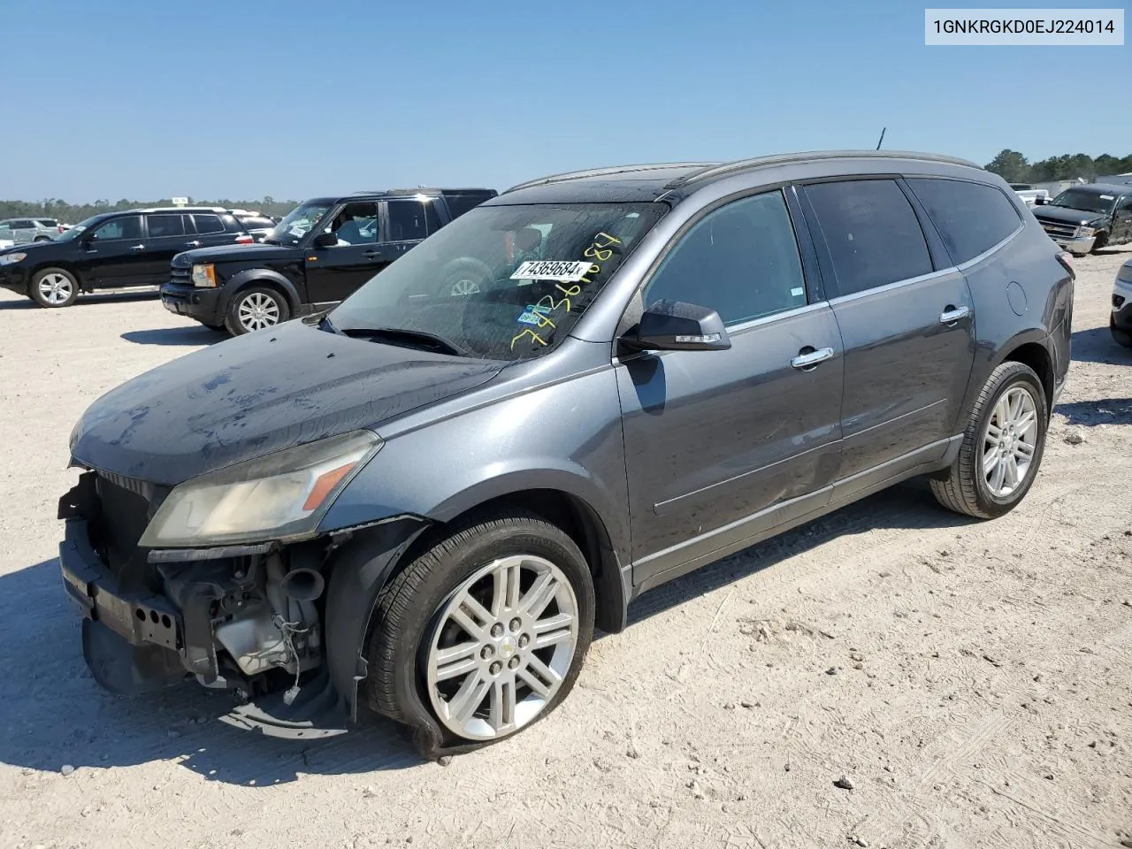 2014 Chevrolet Traverse Lt VIN: 1GNKRGKD0EJ224014 Lot: 74369684