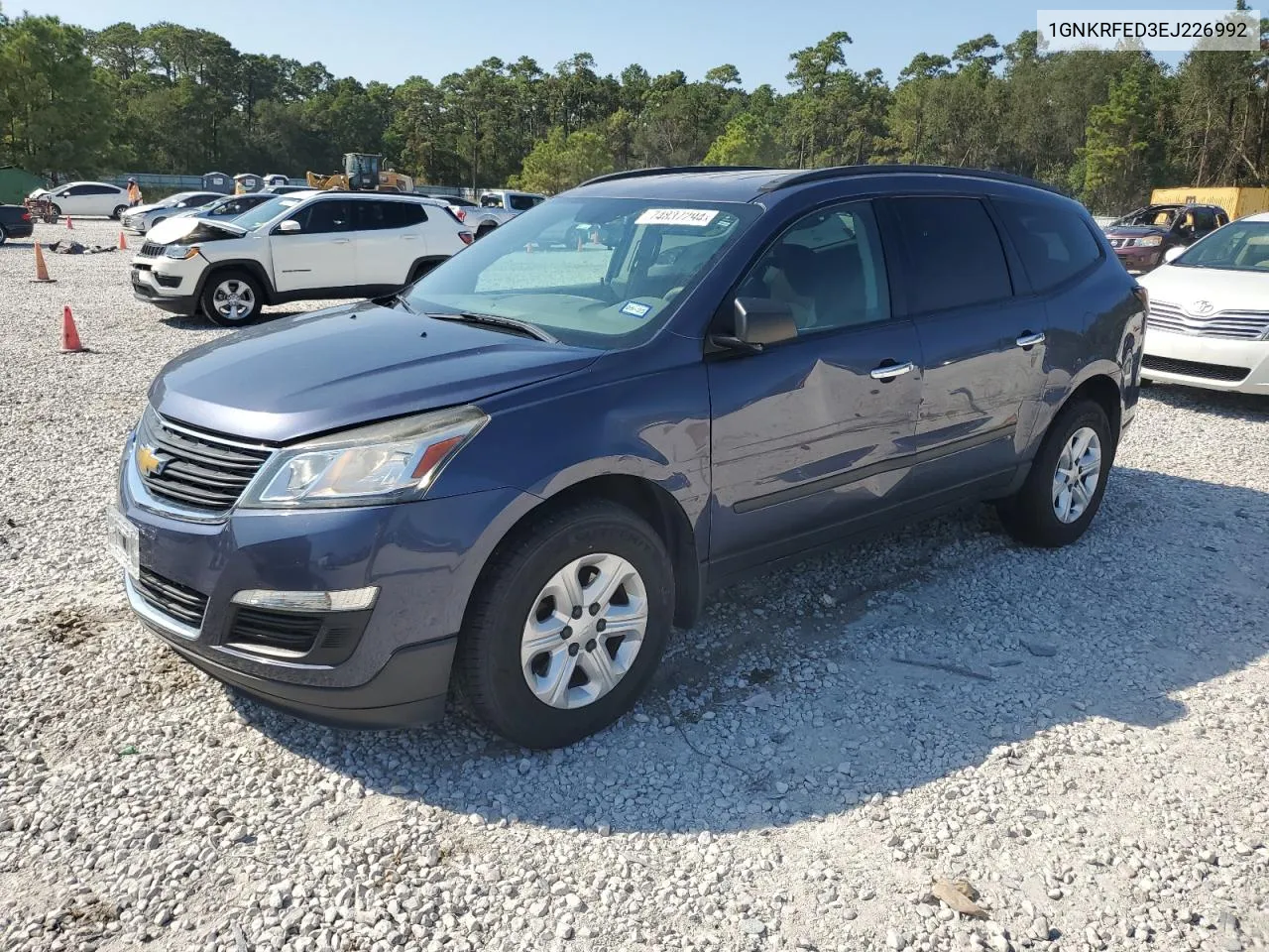 2014 Chevrolet Traverse Ls VIN: 1GNKRFED3EJ226992 Lot: 74837294