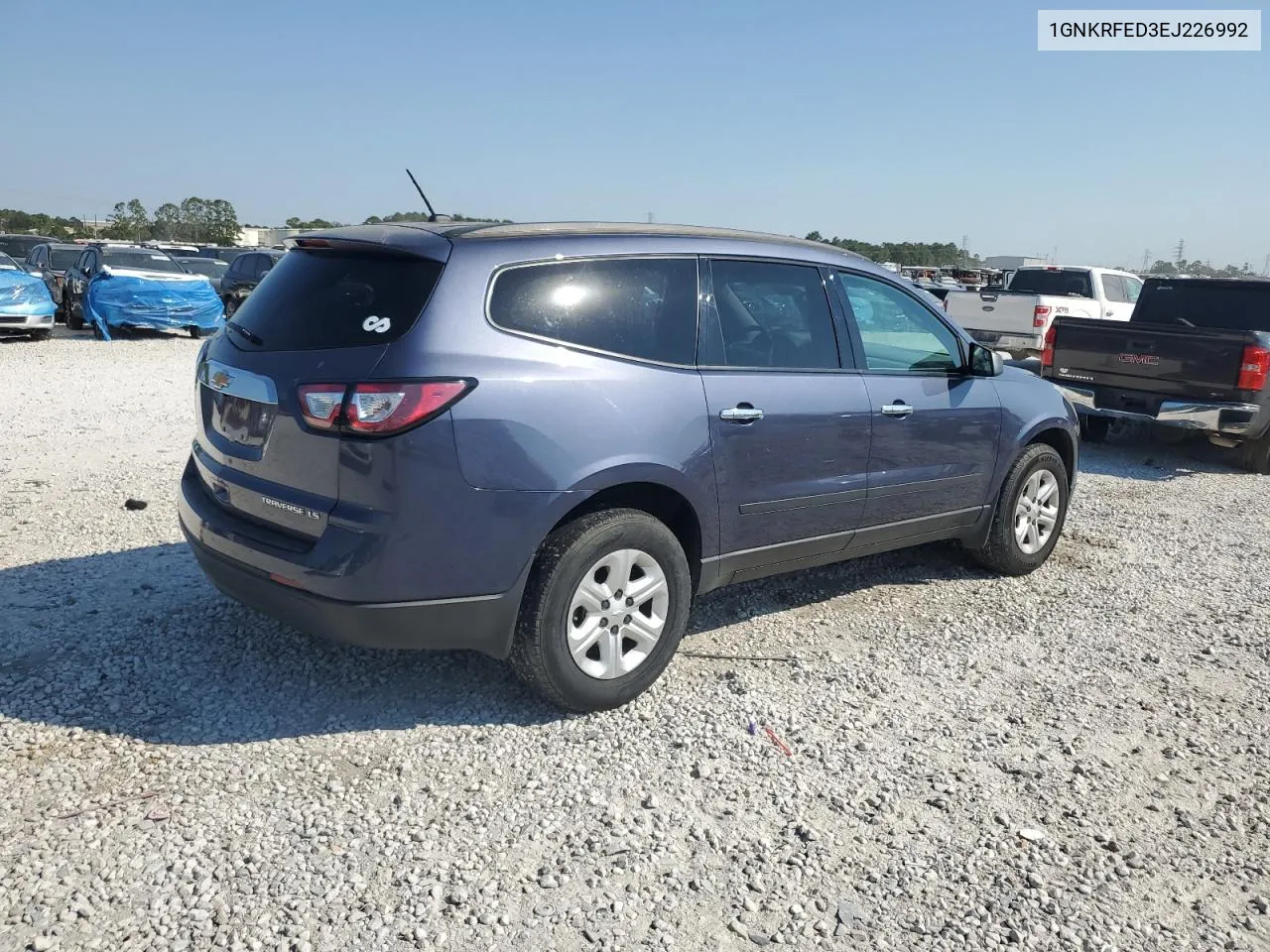 2014 Chevrolet Traverse Ls VIN: 1GNKRFED3EJ226992 Lot: 74837294