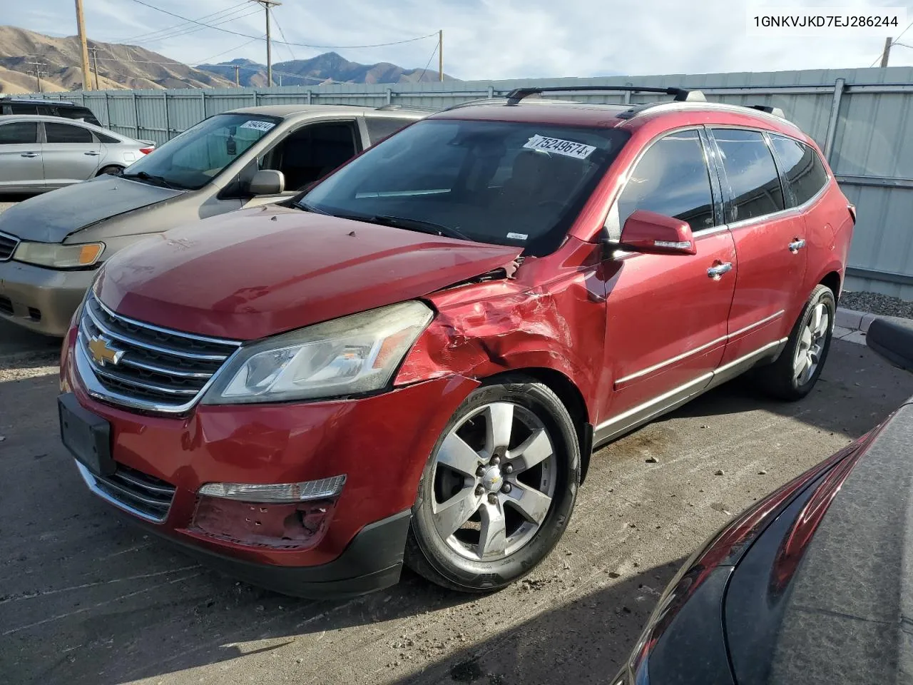 2014 Chevrolet Traverse Ltz VIN: 1GNKVJKD7EJ286244 Lot: 75249674