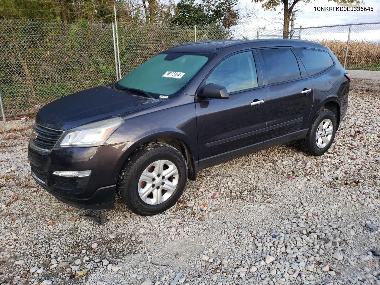 2014 Chevrolet Traverse Ls VIN: 1GNKRFKD0EJ336645 Lot: 76115464