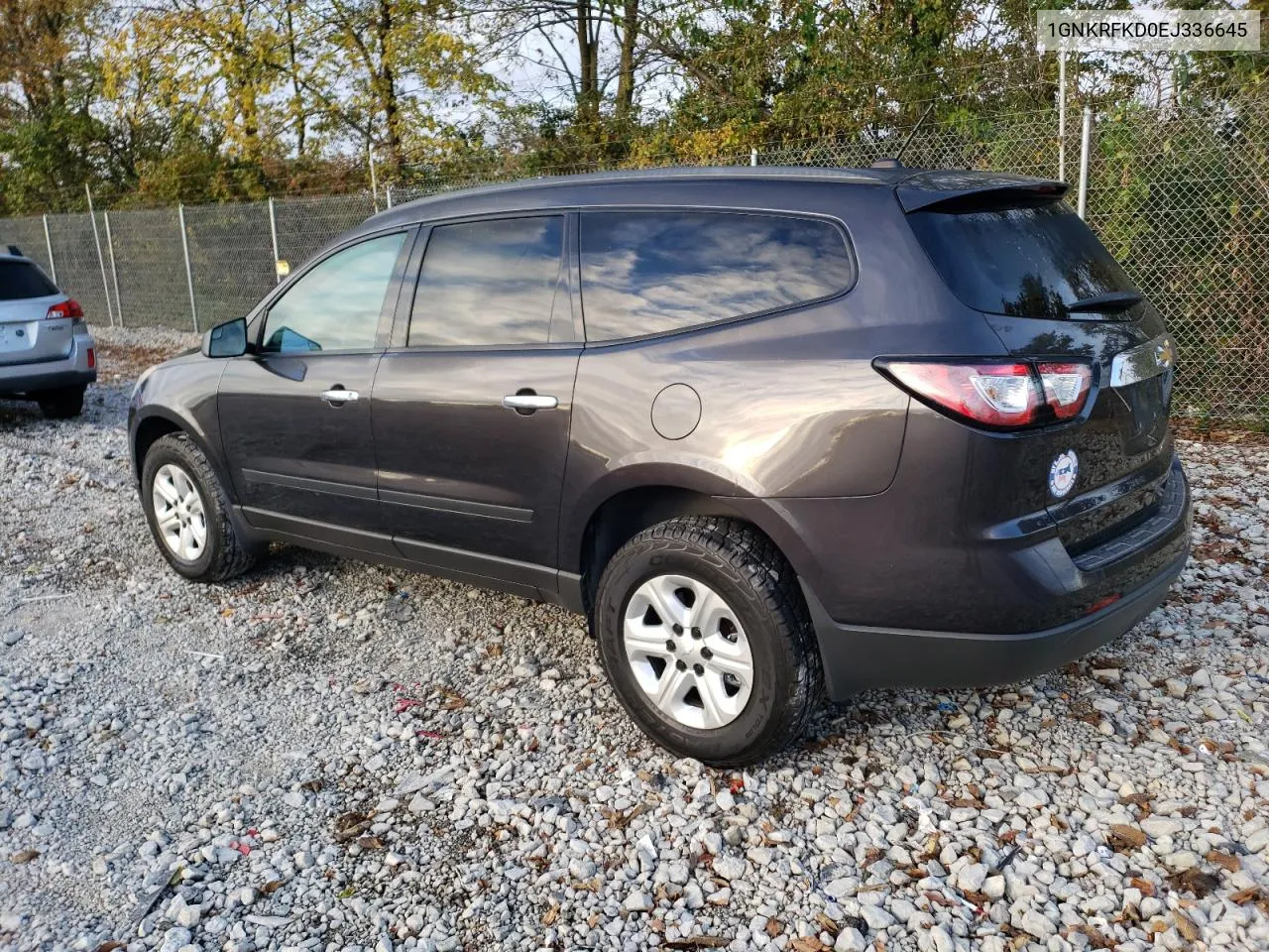 2014 Chevrolet Traverse Ls VIN: 1GNKRFKD0EJ336645 Lot: 76115464