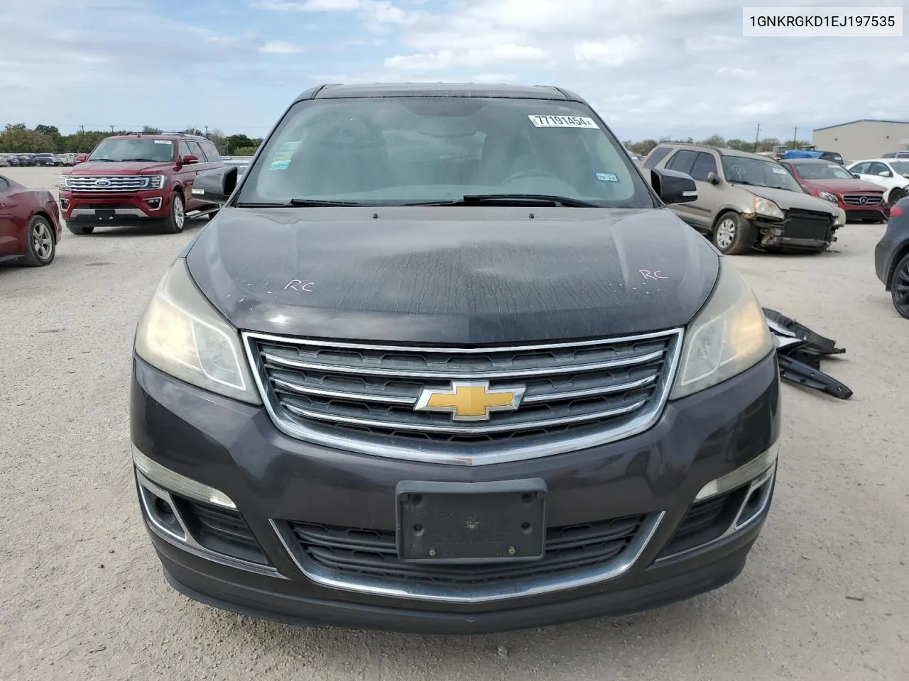 2014 Chevrolet Traverse Lt VIN: 1GNKRGKD1EJ197535 Lot: 77191454