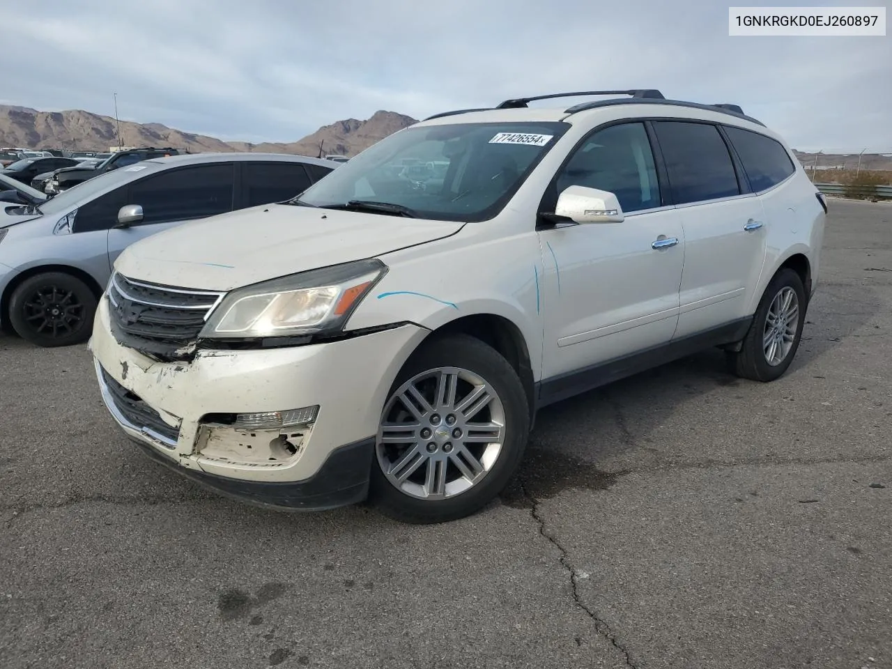 2014 Chevrolet Traverse Lt VIN: 1GNKRGKD0EJ260897 Lot: 77426554