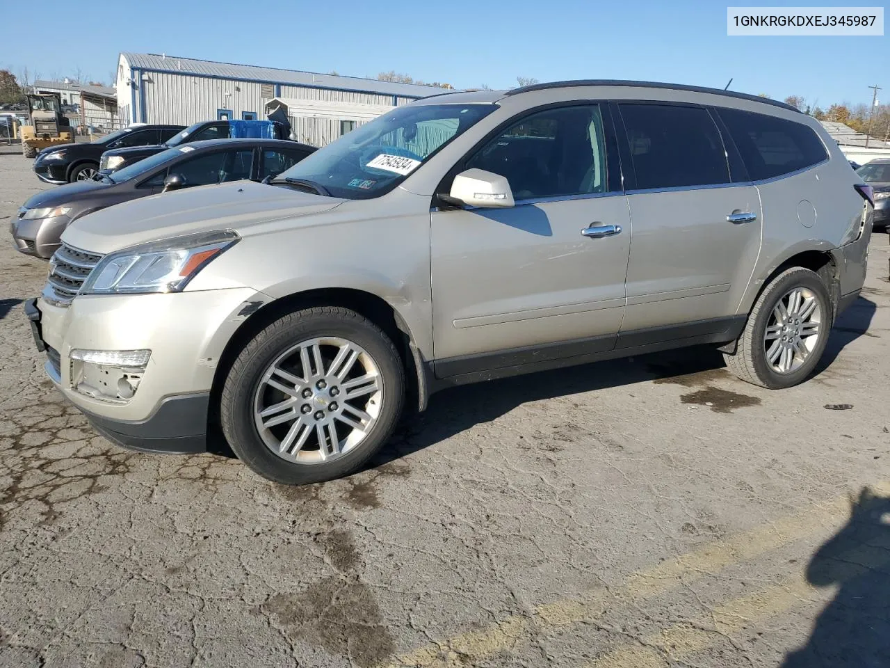 2014 Chevrolet Traverse Lt VIN: 1GNKRGKDXEJ345987 Lot: 77545934