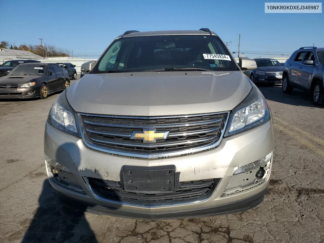 2014 Chevrolet Traverse Lt VIN: 1GNKRGKDXEJ345987 Lot: 77545934