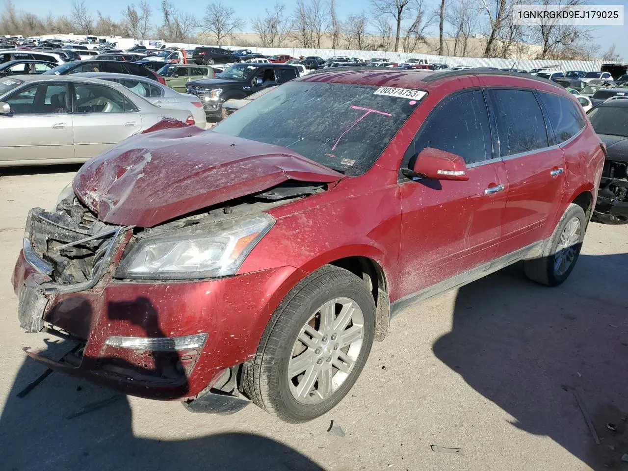 2014 Chevrolet Traverse Lt VIN: 1GNKRGKD9EJ179025 Lot: 80374753