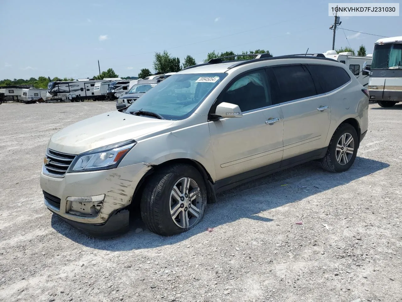 2015 Chevrolet Traverse Lt VIN: 1GNKVHKD7FJ231030 Lot: 58945054