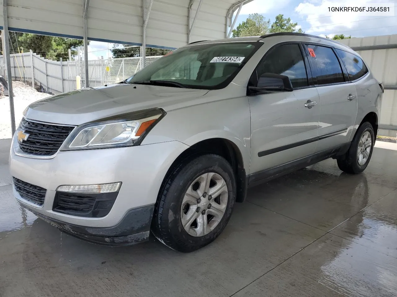 2015 Chevrolet Traverse Ls VIN: 1GNKRFKD6FJ364581 Lot: 60274394