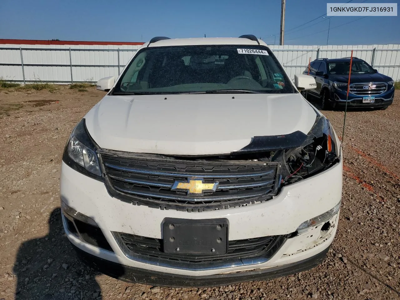 2015 Chevrolet Traverse Lt VIN: 1GNKVGKD7FJ316931 Lot: 71026444