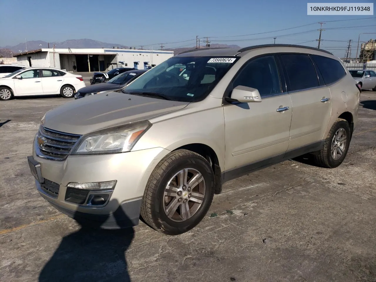 2015 Chevrolet Traverse Lt VIN: 1GNKRHKD9FJ119348 Lot: 73580624