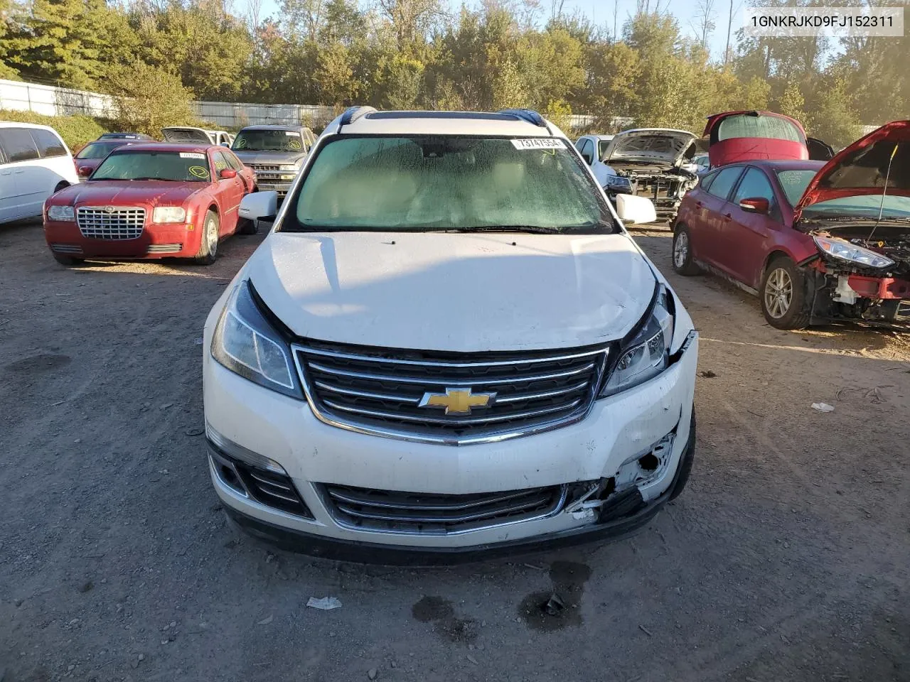 2015 Chevrolet Traverse Ltz VIN: 1GNKRJKD9FJ152311 Lot: 73747554