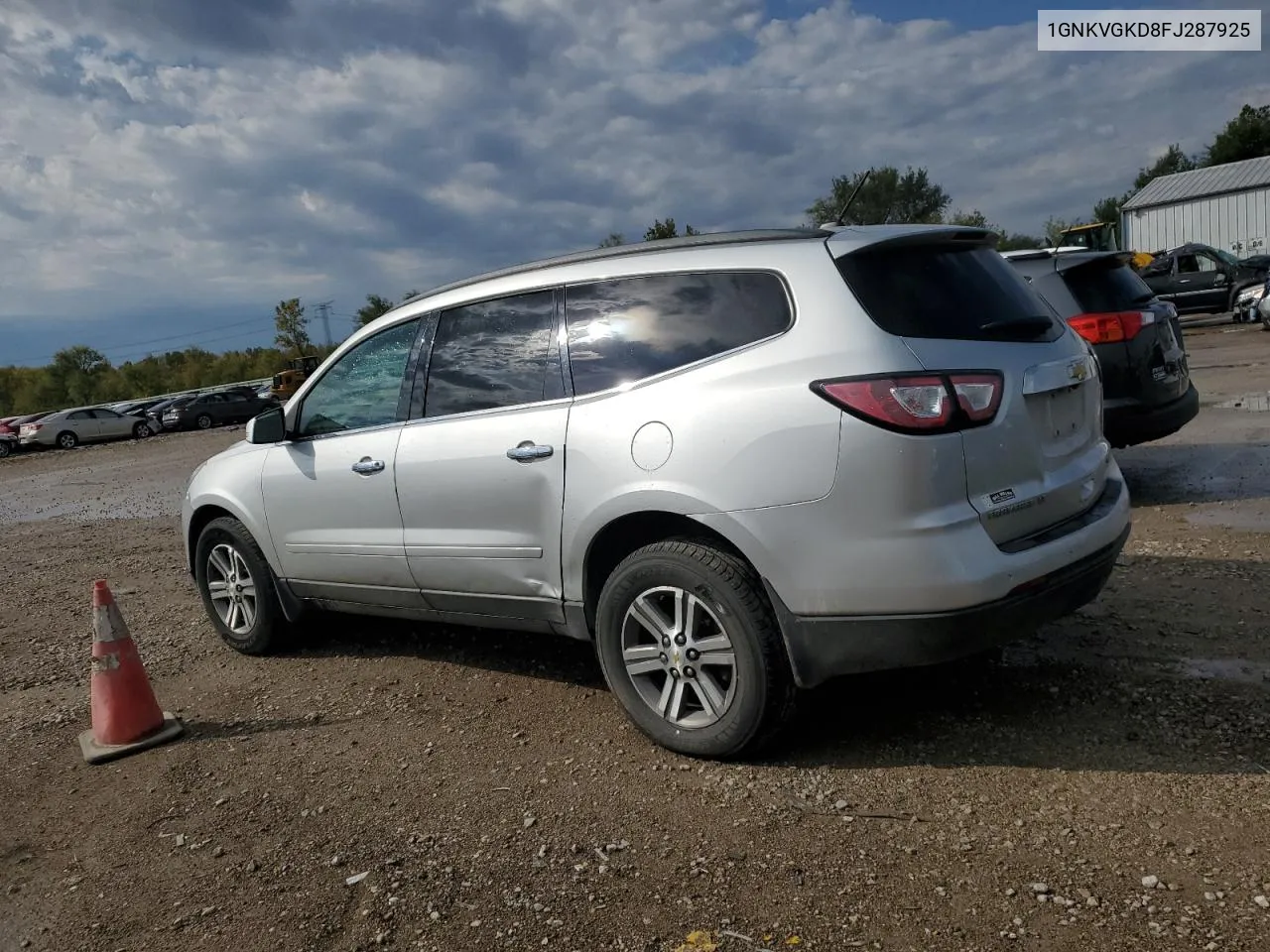 2015 Chevrolet Traverse Lt VIN: 1GNKVGKD8FJ287925 Lot: 73877774