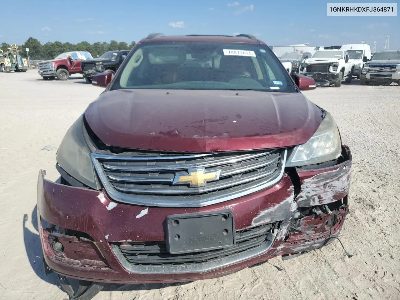 2015 Chevrolet Traverse Lt VIN: 1GNKRHKDXFJ364871 Lot: 74471614