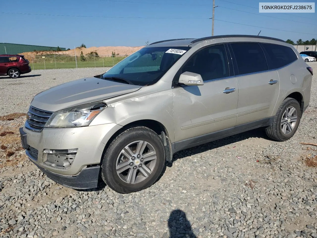 2015 Chevrolet Traverse Lt VIN: 1GNKRGKD2FJ238675 Lot: 74918034