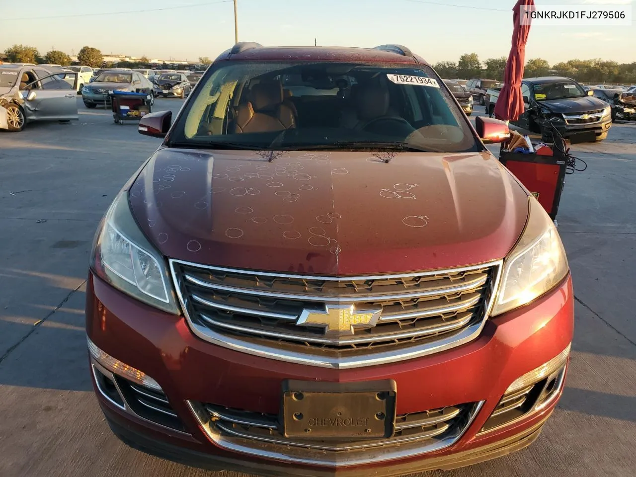 2015 Chevrolet Traverse Ltz VIN: 1GNKRJKD1FJ279506 Lot: 75221934