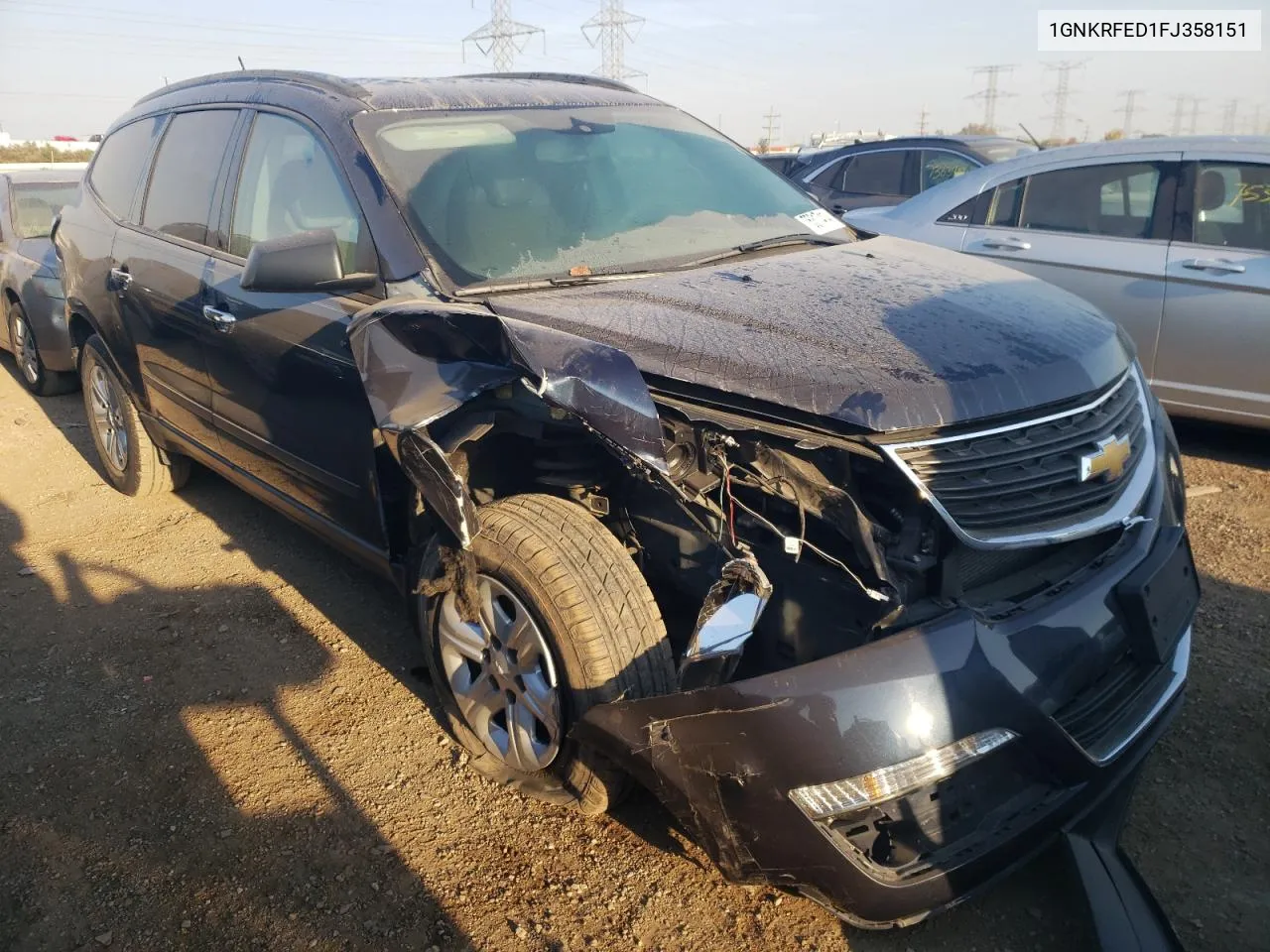 2015 Chevrolet Traverse Ls VIN: 1GNKRFED1FJ358151 Lot: 75317414