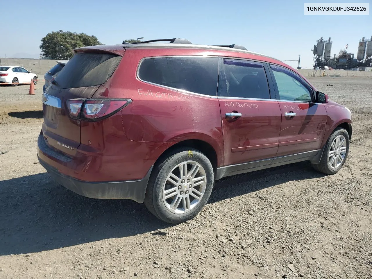 2015 Chevrolet Traverse Lt VIN: 1GNKVGKD0FJ342626 Lot: 75698854