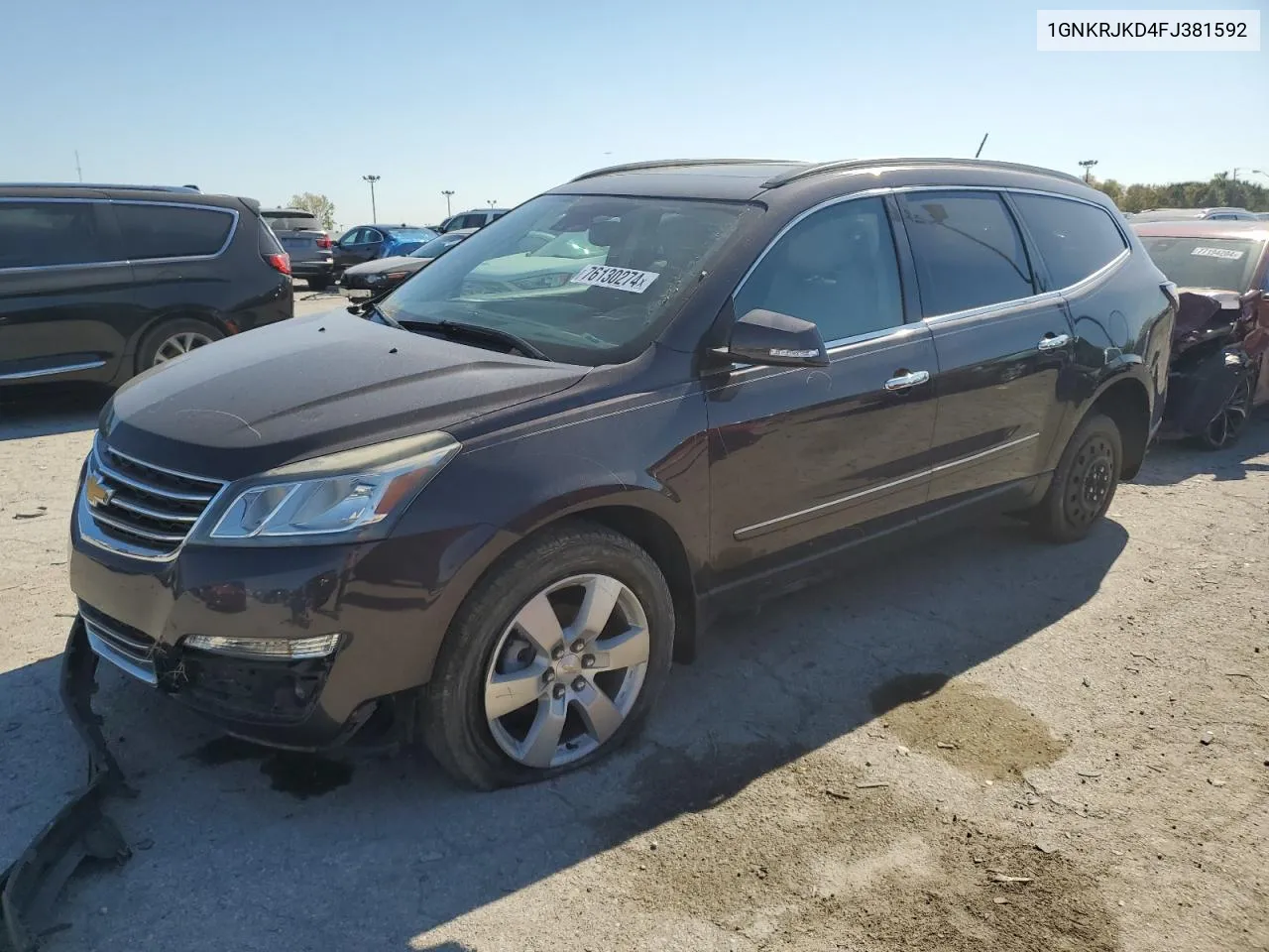 2015 Chevrolet Traverse Ltz VIN: 1GNKRJKD4FJ381592 Lot: 76130274