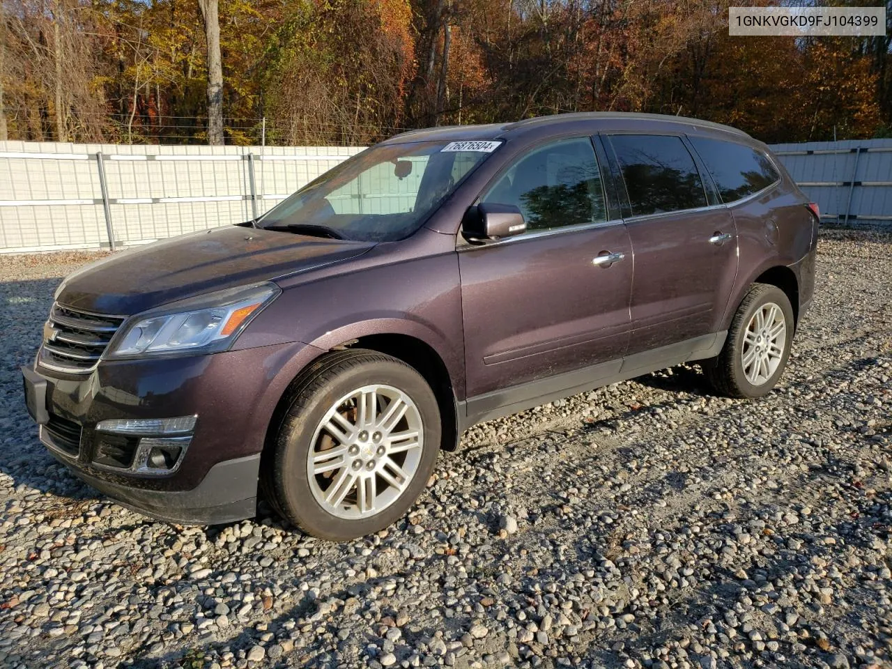 2015 Chevrolet Traverse Lt VIN: 1GNKVGKD9FJ104399 Lot: 76876504