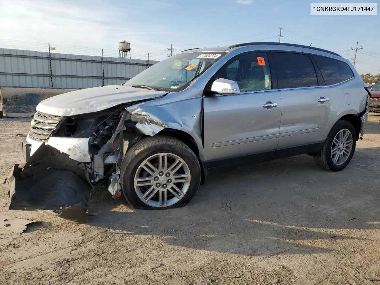 2015 Chevrolet Traverse Lt VIN: 1GNKRGKD4FJ171447 Lot: 77624374