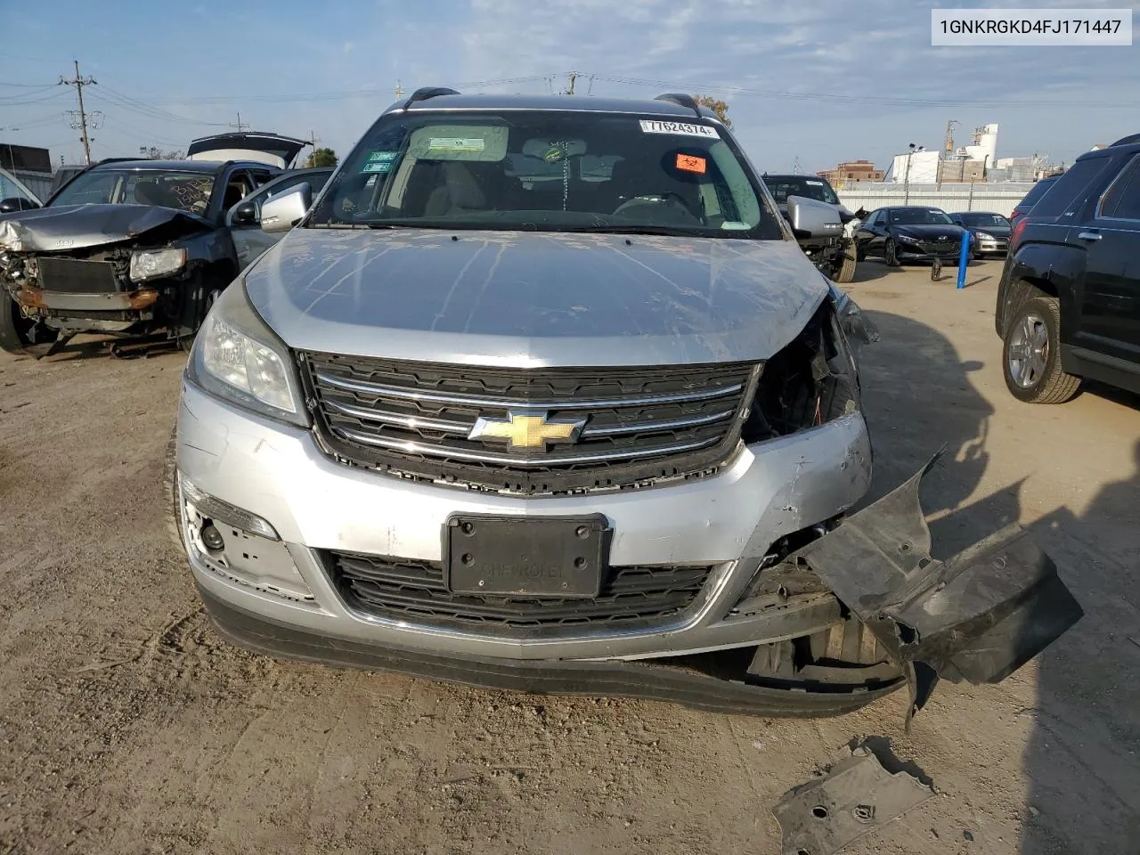 2015 Chevrolet Traverse Lt VIN: 1GNKRGKD4FJ171447 Lot: 77624374