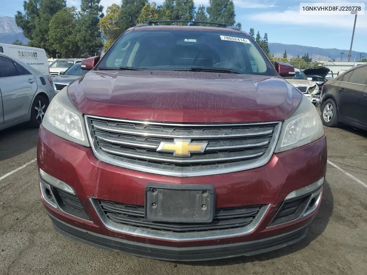 2015 Chevrolet Traverse Lt VIN: 1GNKVHKD8FJ220778 Lot: 78052414