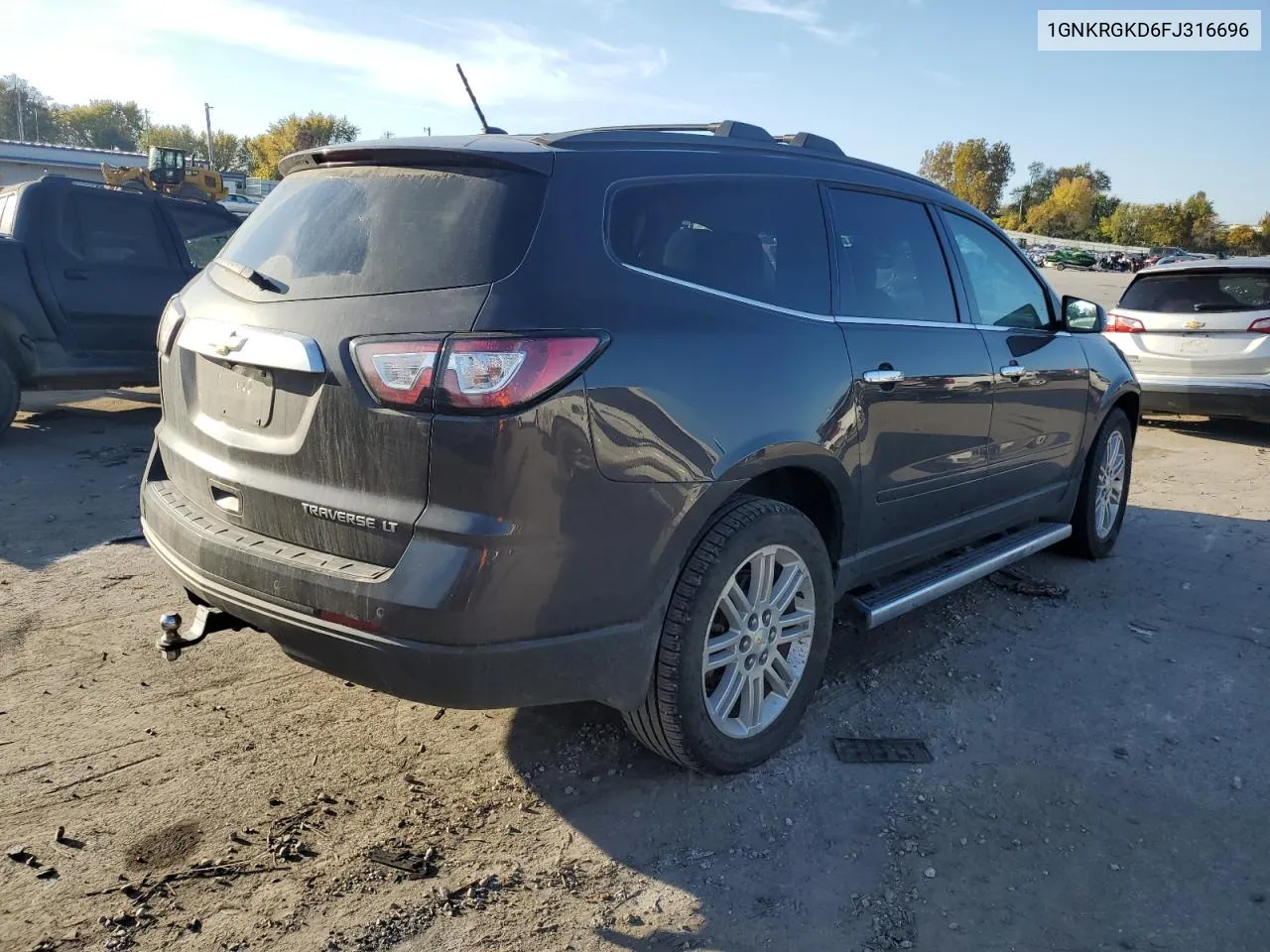 2015 Chevrolet Traverse Lt VIN: 1GNKRGKD6FJ316696 Lot: 78281454