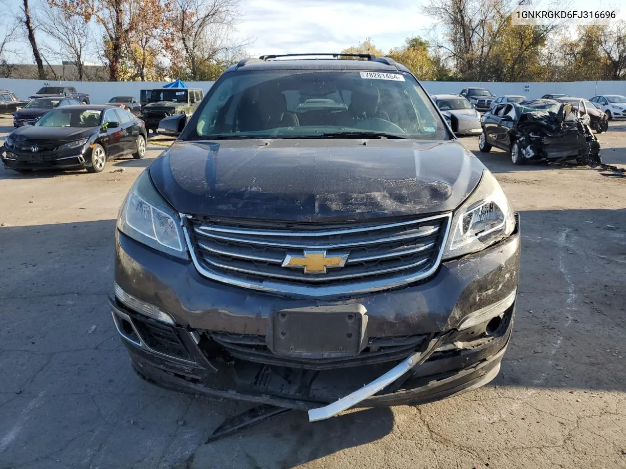 2015 Chevrolet Traverse Lt VIN: 1GNKRGKD6FJ316696 Lot: 78281454