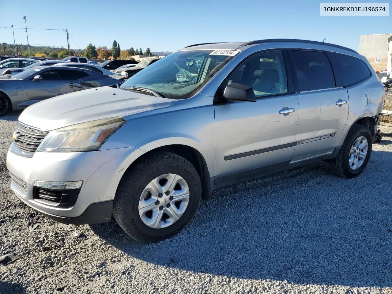 2015 Chevrolet Traverse Ls VIN: 1GNKRFKD1FJ196574 Lot: 80132154