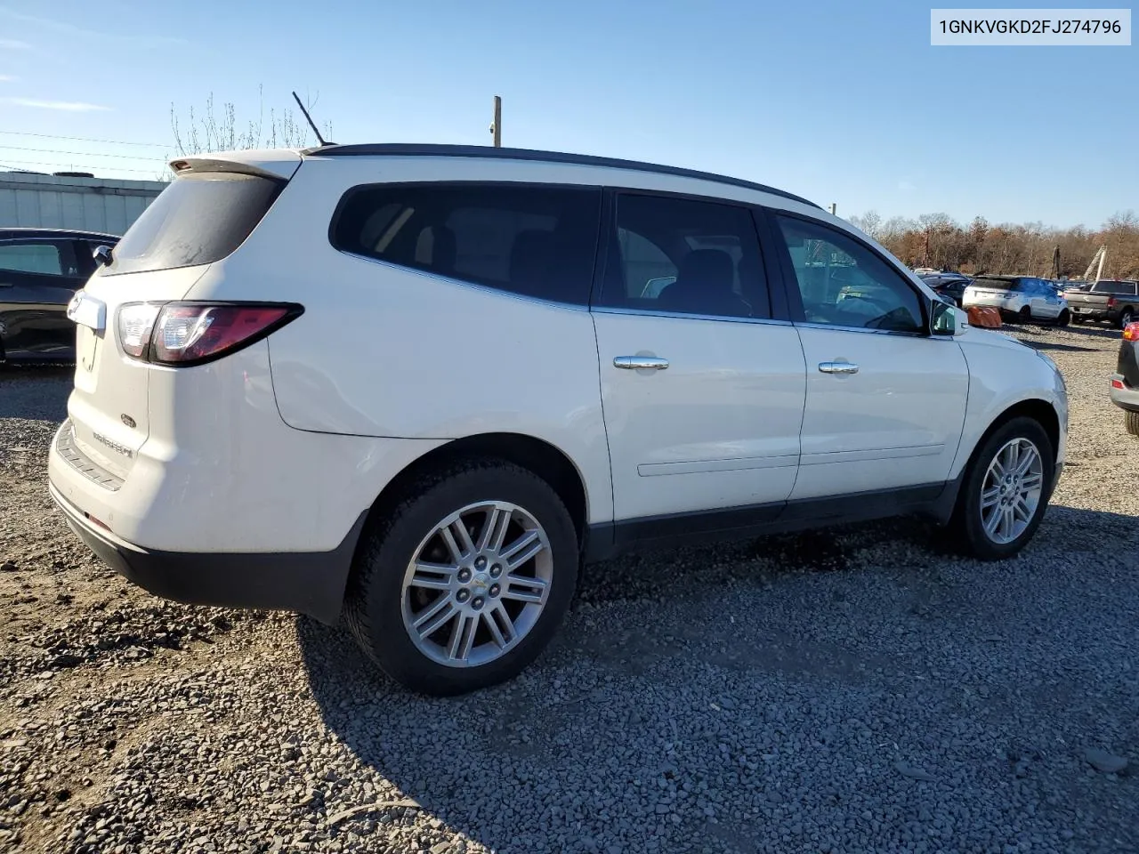 2015 Chevrolet Traverse Lt VIN: 1GNKVGKD2FJ274796 Lot: 80313844