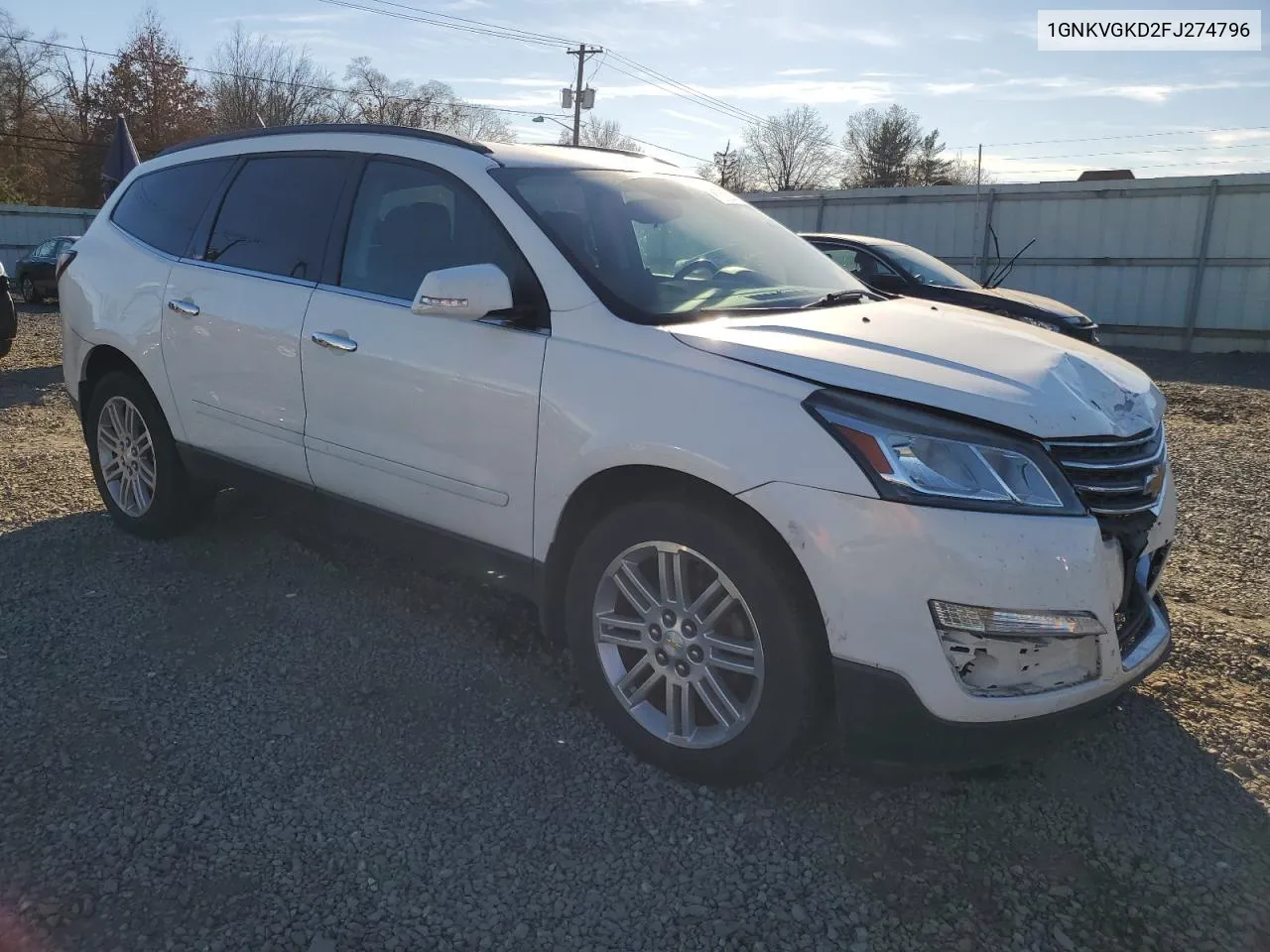 2015 Chevrolet Traverse Lt VIN: 1GNKVGKD2FJ274796 Lot: 80313844