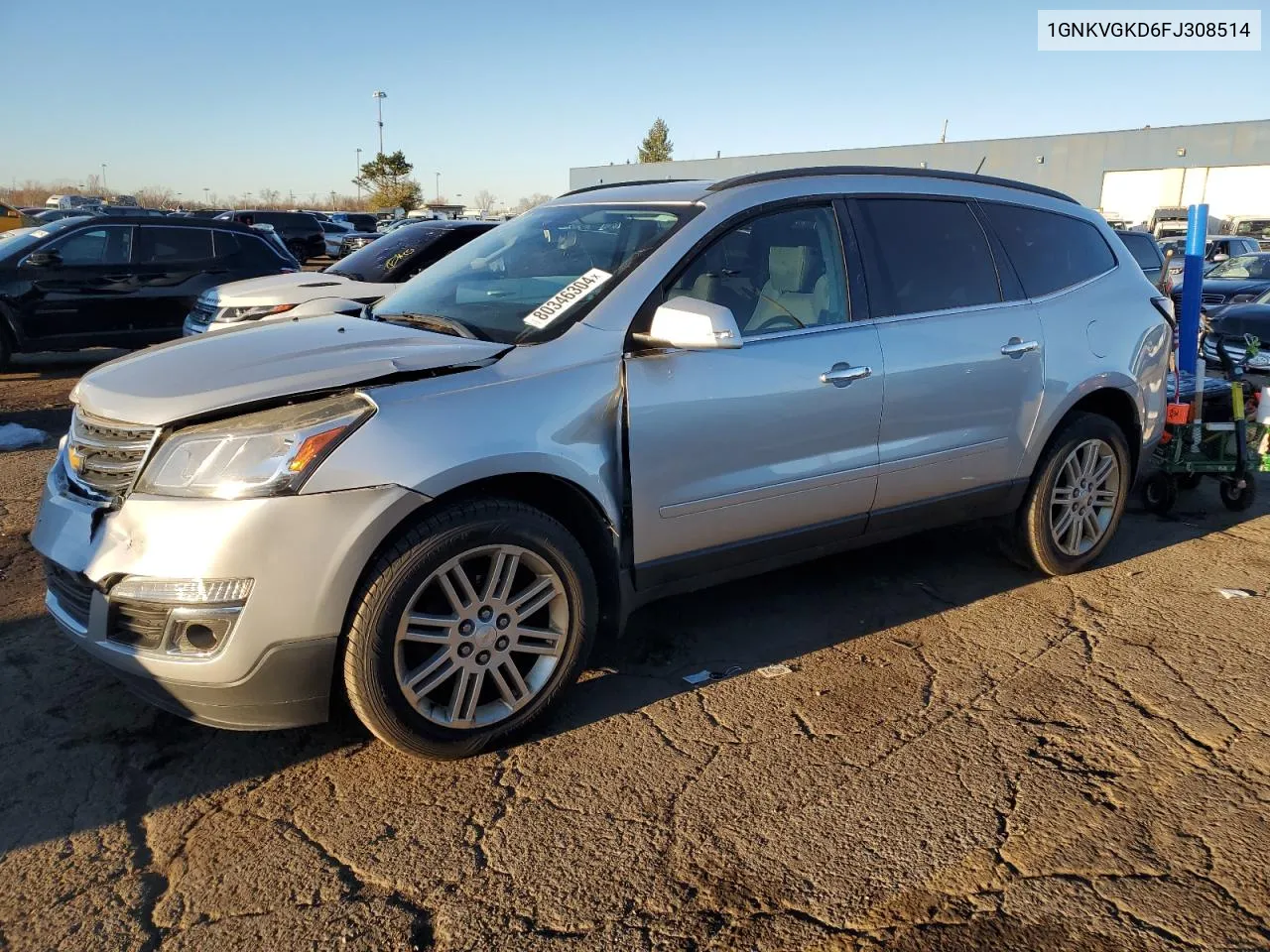 2015 Chevrolet Traverse Lt VIN: 1GNKVGKD6FJ308514 Lot: 80346304