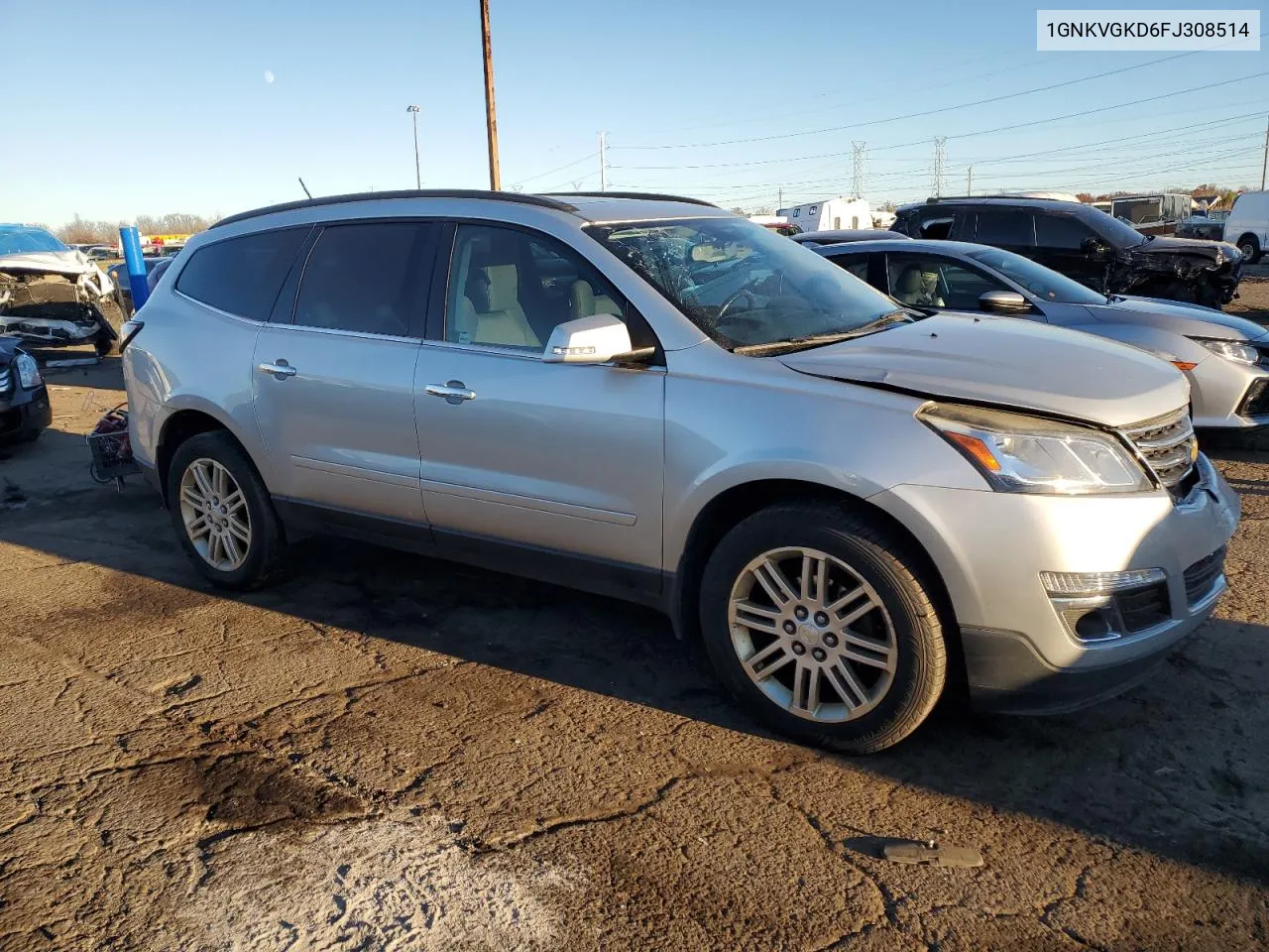 2015 Chevrolet Traverse Lt VIN: 1GNKVGKD6FJ308514 Lot: 80346304