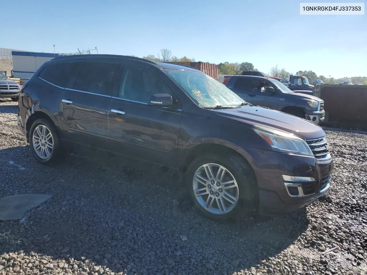 2015 Chevrolet Traverse Lt VIN: 1GNKRGKD4FJ337353 Lot: 80655584