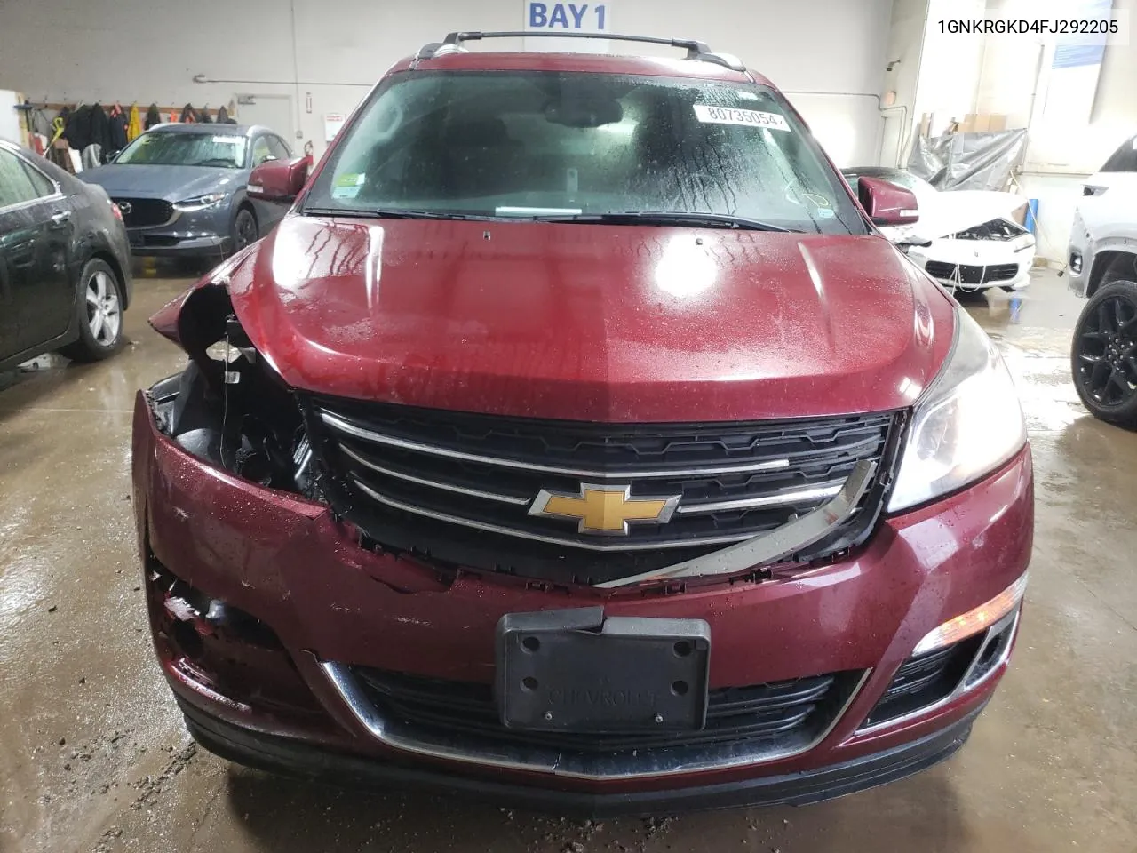 2015 Chevrolet Traverse Lt VIN: 1GNKRGKD4FJ292205 Lot: 80735054