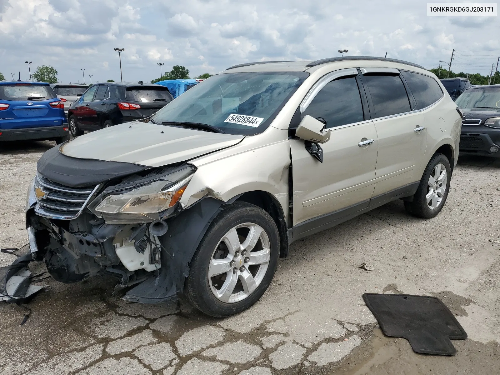 2016 Chevrolet Traverse Lt VIN: 1GNKRGKD6GJ203171 Lot: 54928844