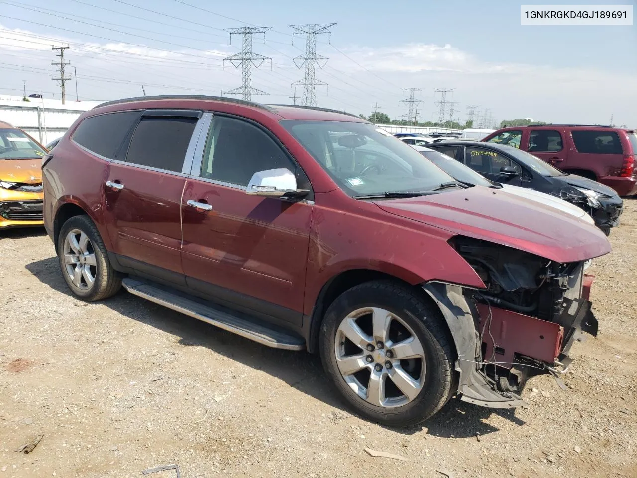 2016 Chevrolet Traverse Lt VIN: 1GNKRGKD4GJ189691 Lot: 59362344