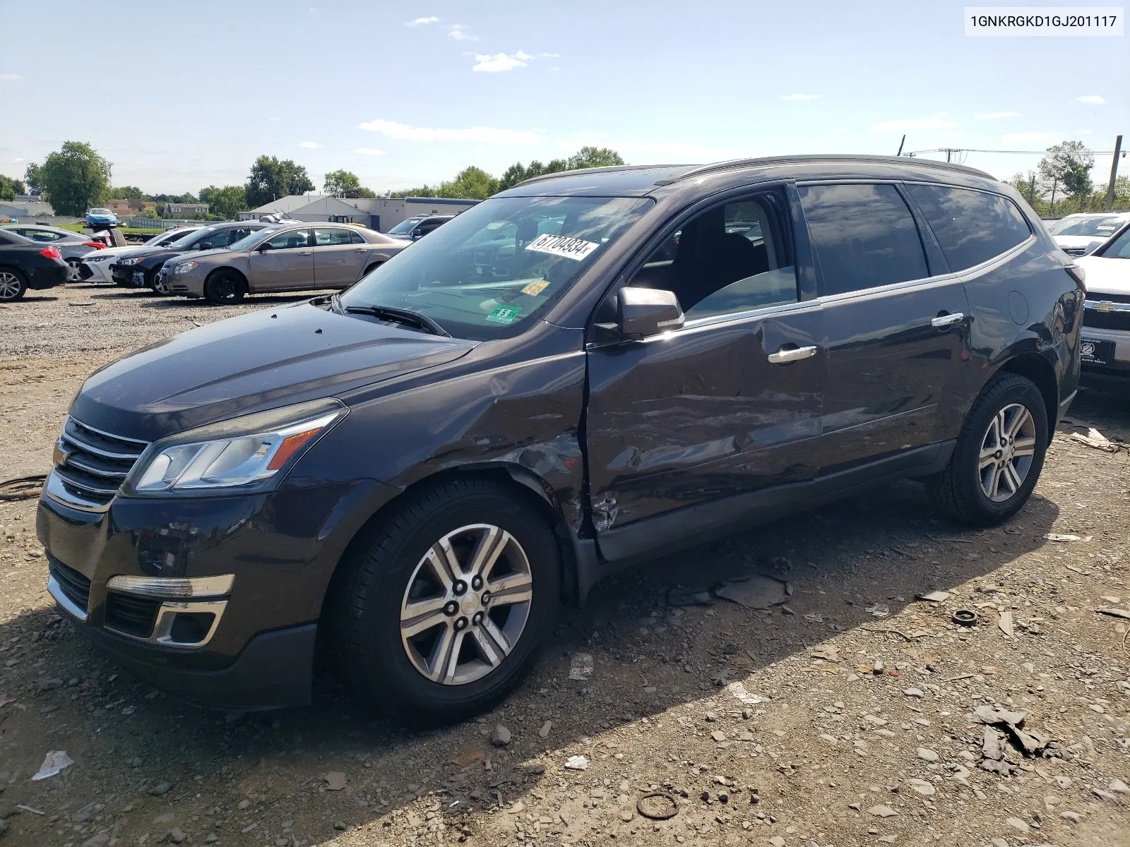 2016 Chevrolet Traverse Lt VIN: 1GNKRGKD1GJ201117 Lot: 67704934