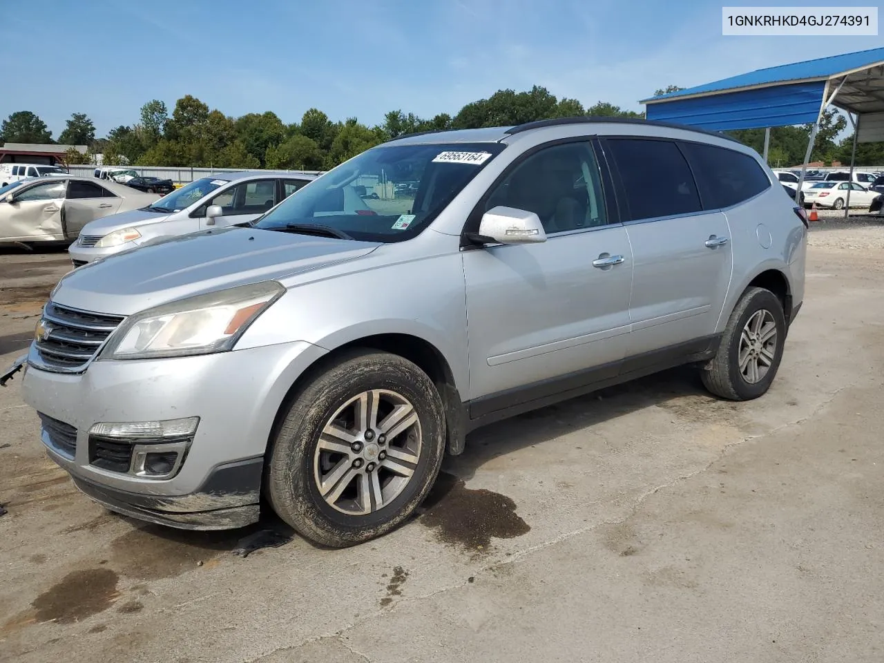 2016 Chevrolet Traverse Lt VIN: 1GNKRHKD4GJ274391 Lot: 69563164