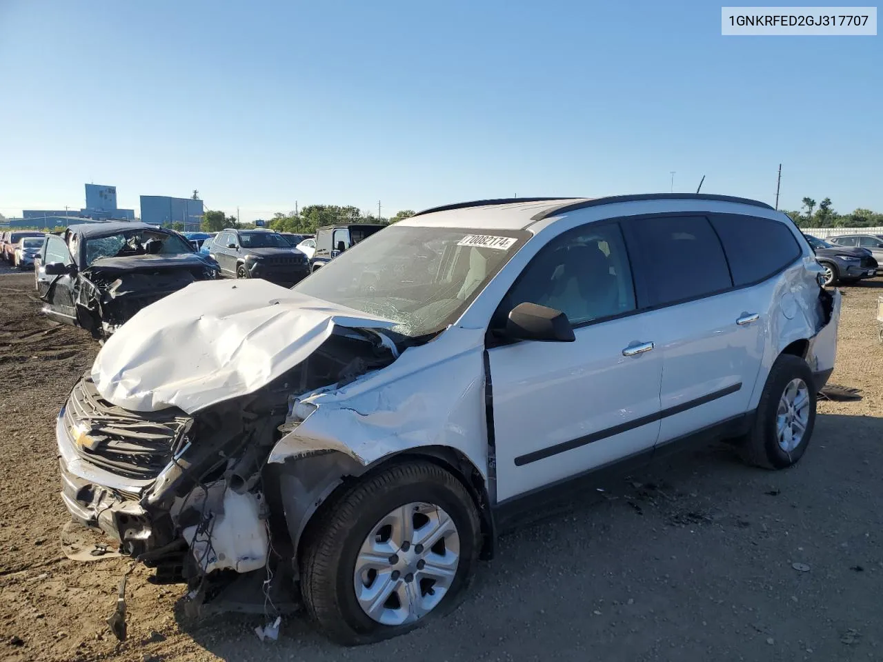 2016 Chevrolet Traverse Ls VIN: 1GNKRFED2GJ317707 Lot: 70082174