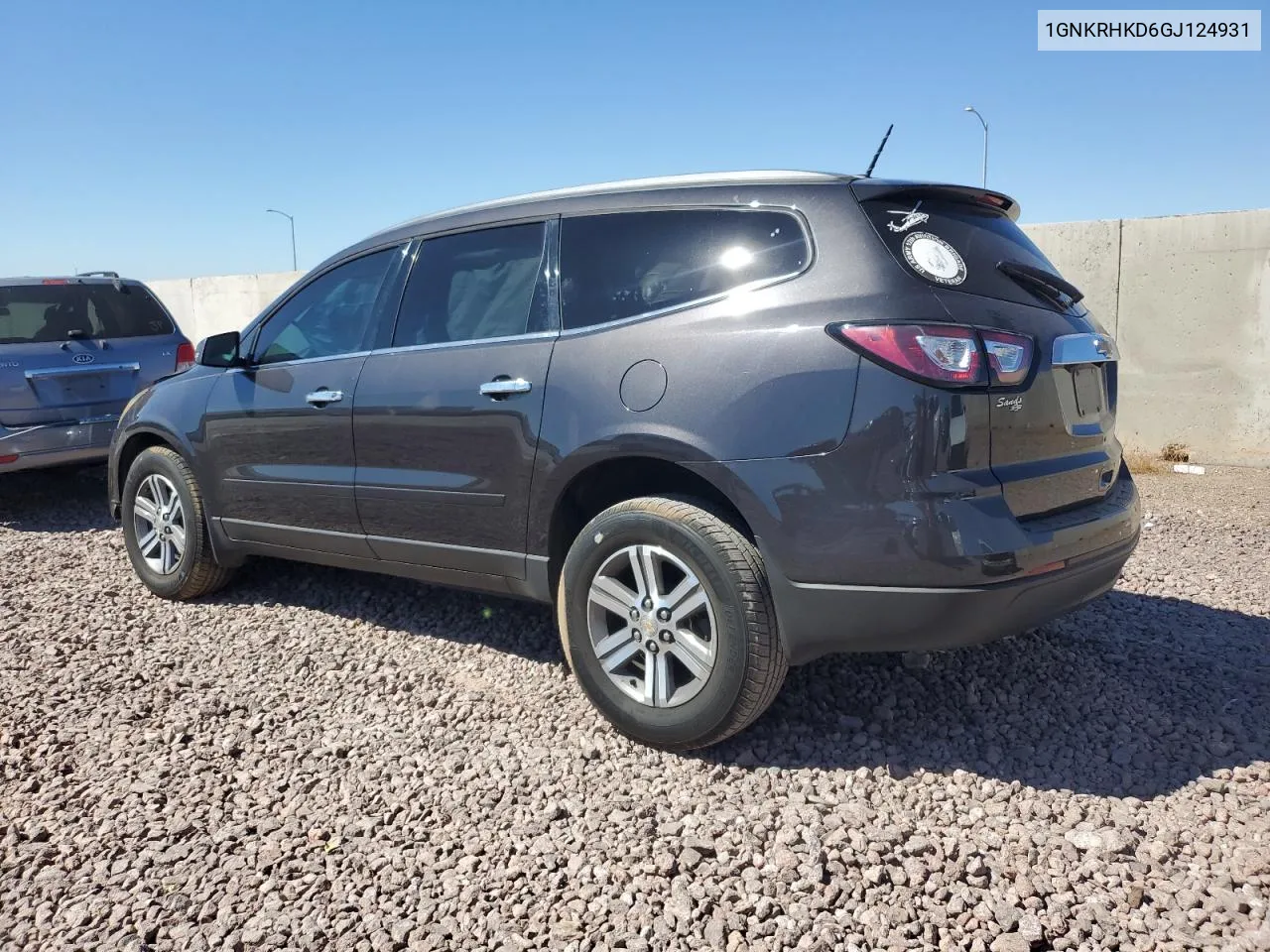 2016 Chevrolet Traverse Lt VIN: 1GNKRHKD6GJ124931 Lot: 71134994