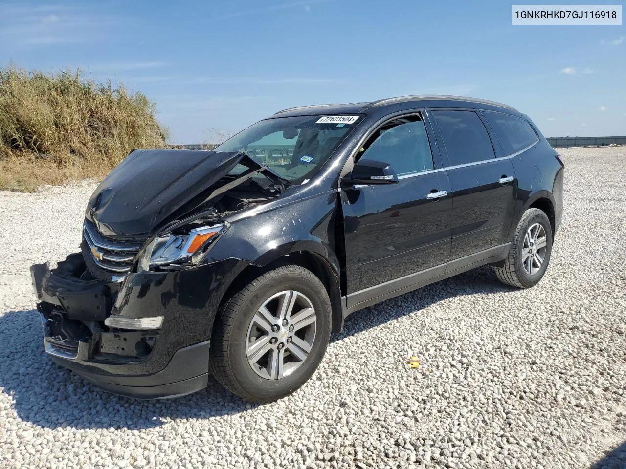 2016 Chevrolet Traverse Lt VIN: 1GNKRHKD7GJ116918 Lot: 72623504