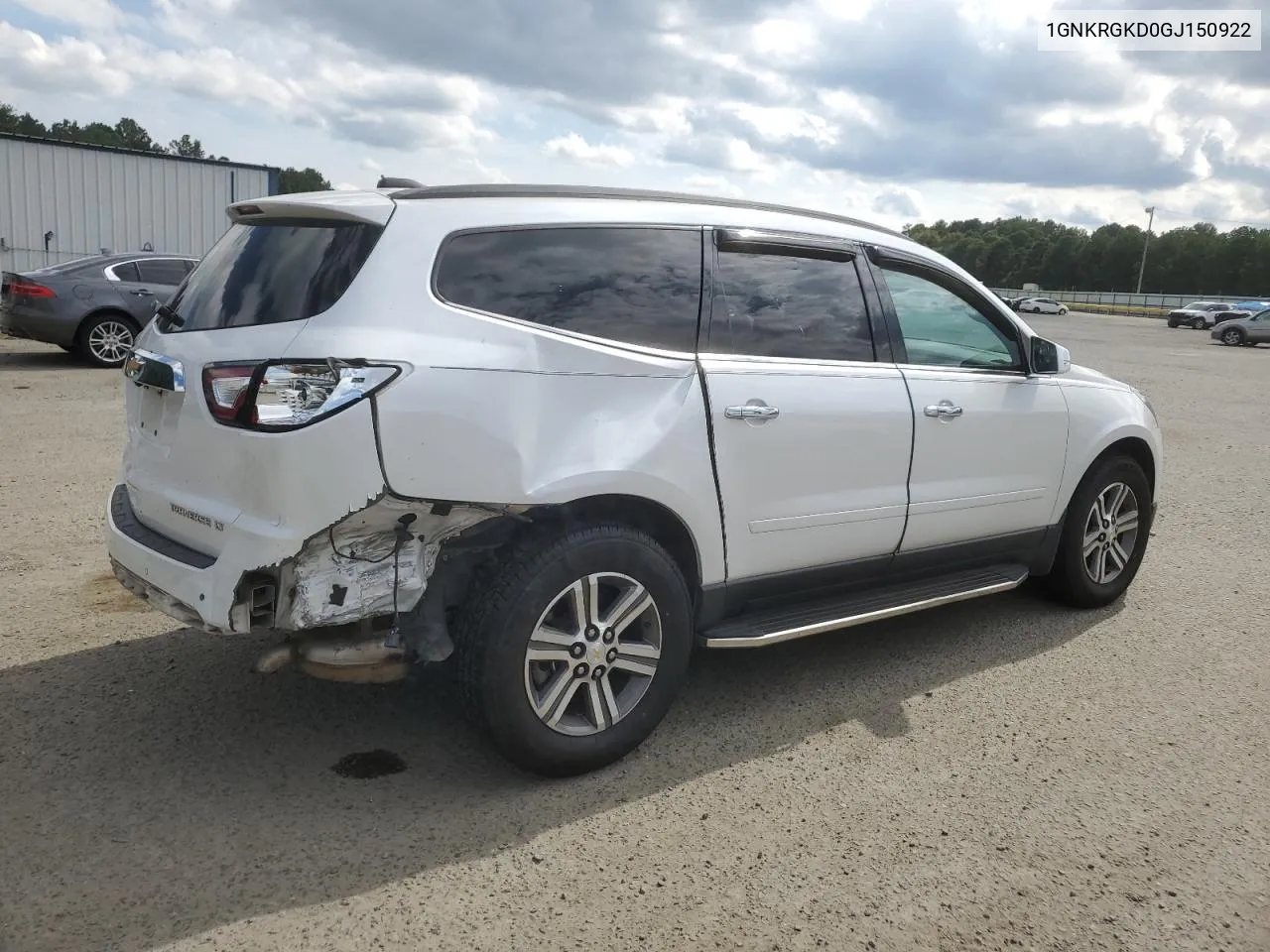 2016 Chevrolet Traverse Lt VIN: 1GNKRGKD0GJ150922 Lot: 72880054