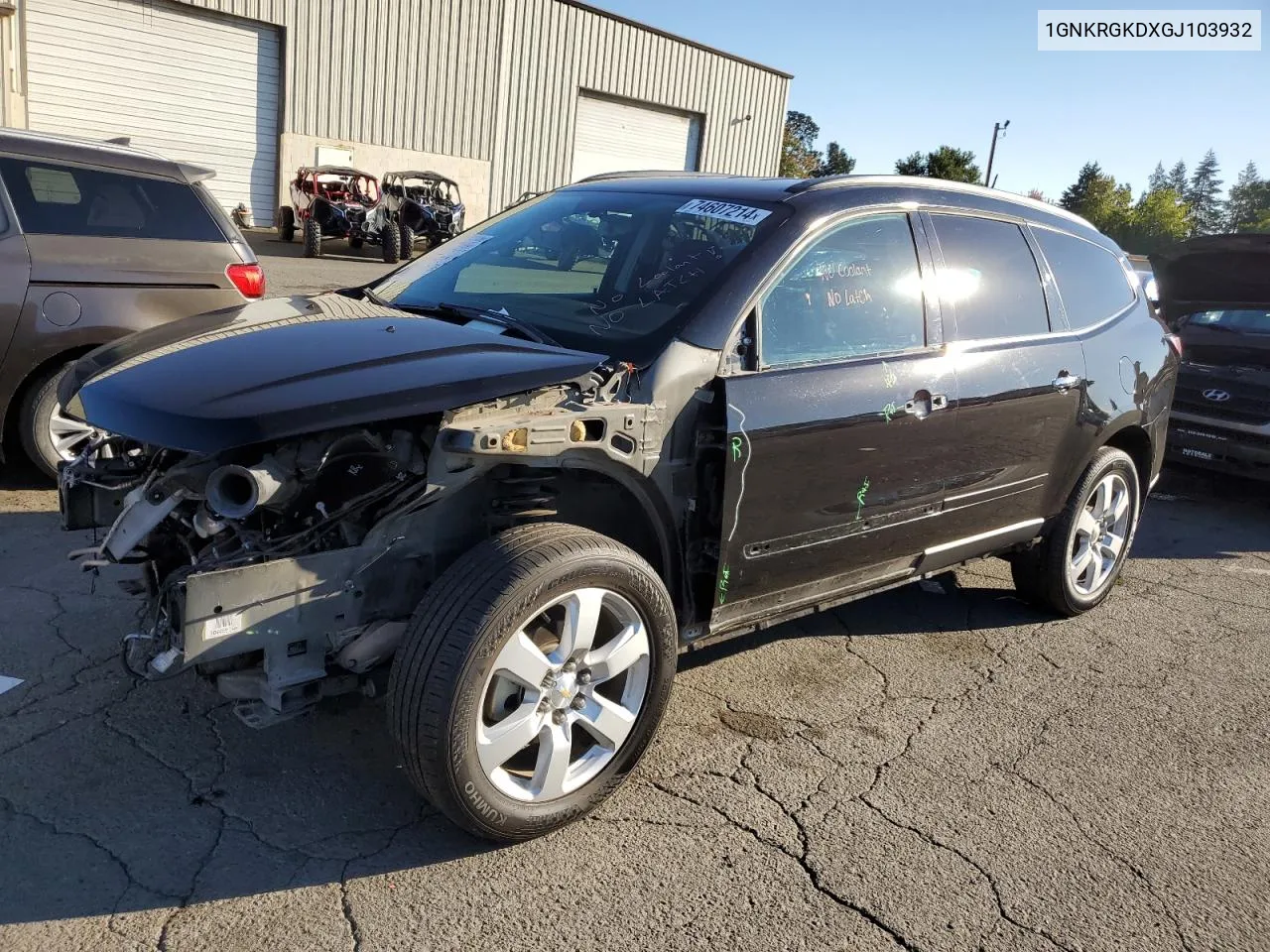 2016 Chevrolet Traverse Lt VIN: 1GNKRGKDXGJ103932 Lot: 74607214