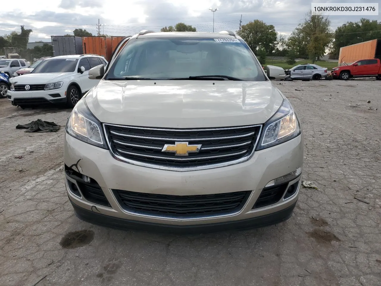 2016 Chevrolet Traverse Lt VIN: 1GNKRGKD3GJ231476 Lot: 74703704