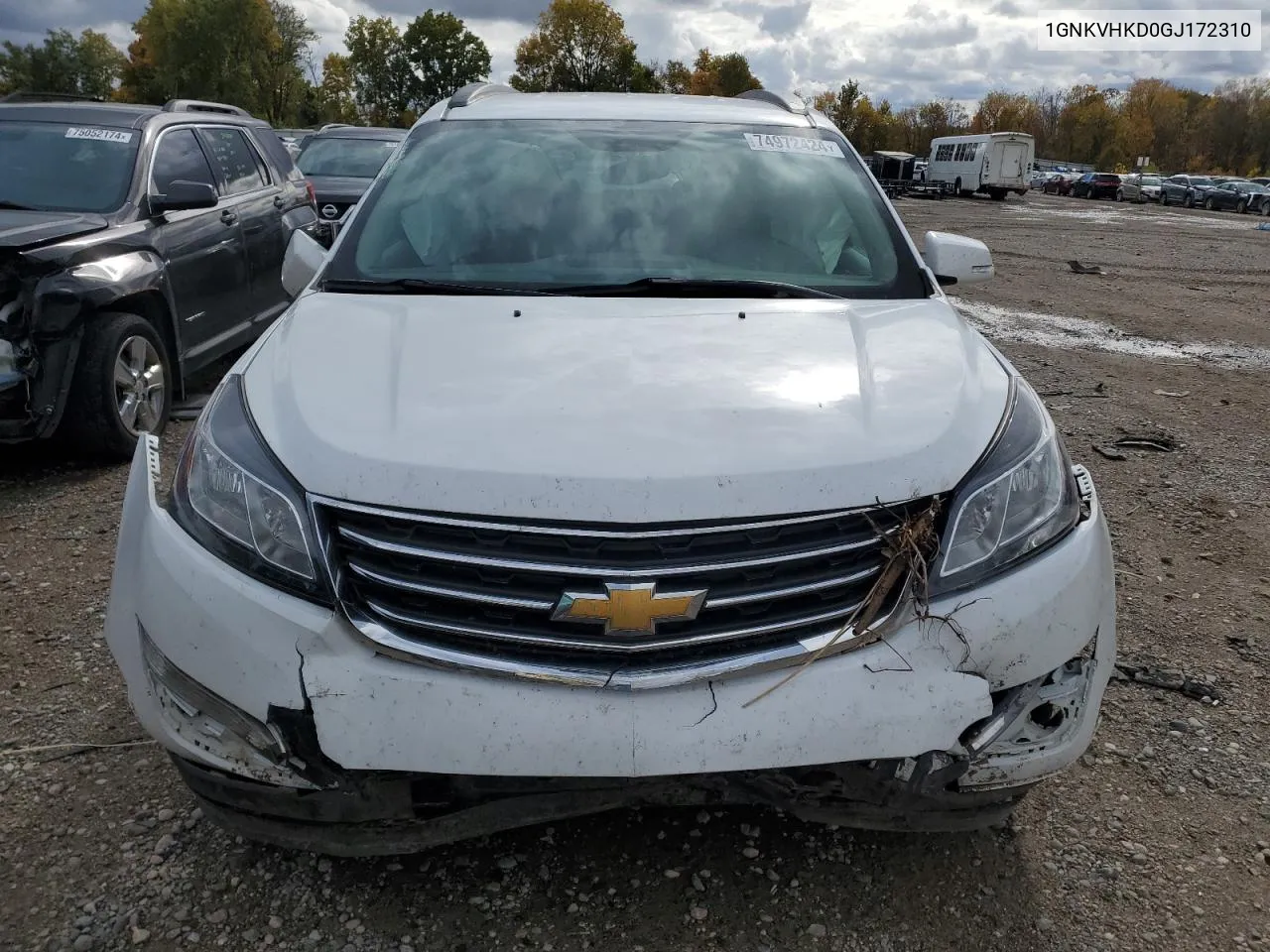 2016 Chevrolet Traverse Lt VIN: 1GNKVHKD0GJ172310 Lot: 74972424