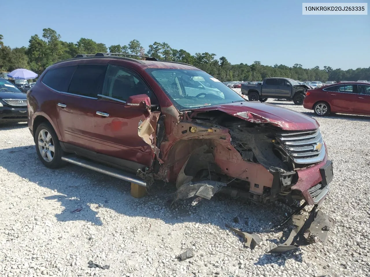 2016 Chevrolet Traverse Lt VIN: 1GNKRGKD2GJ263335 Lot: 75827654